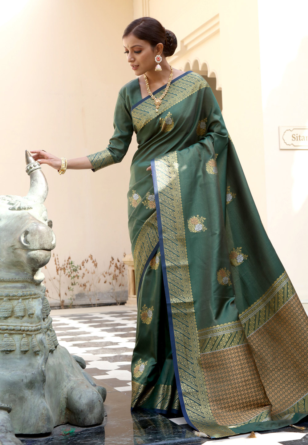 Green Silk Festival Wear Saree 216016