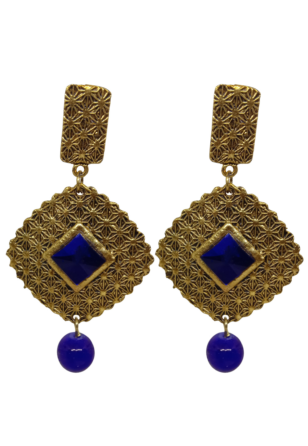 Blue Alloy Austrian Diamond Earrings 232432