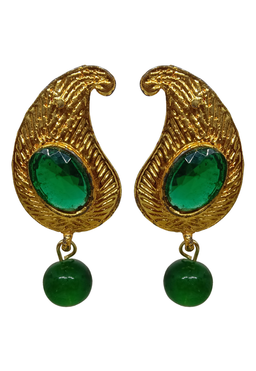 Green Alloy Austrian Diamonds Earrings 234033