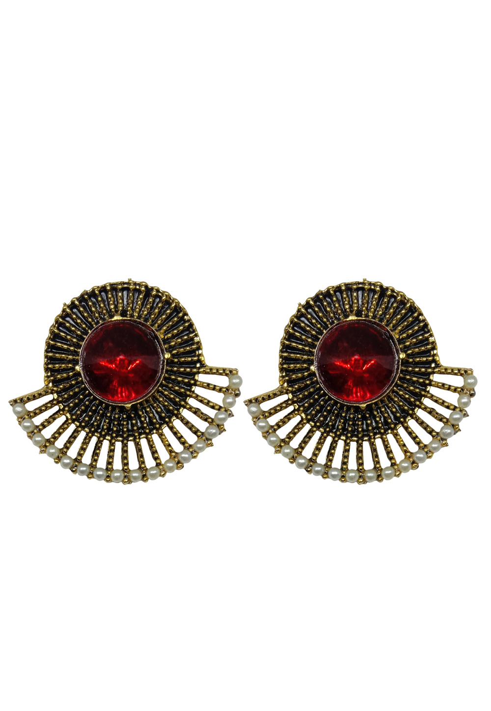 Red Alloy Austrian Diamonds Earrings 234035
