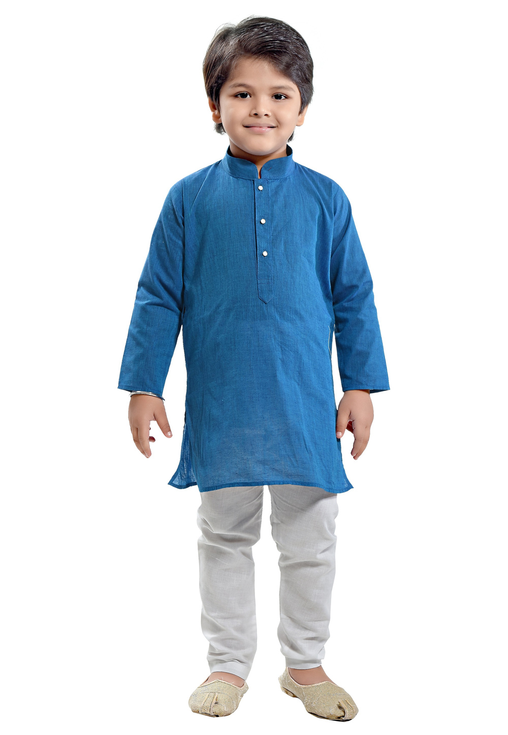 Blue Cotton Readymade Kids Kurta Pajama 251437