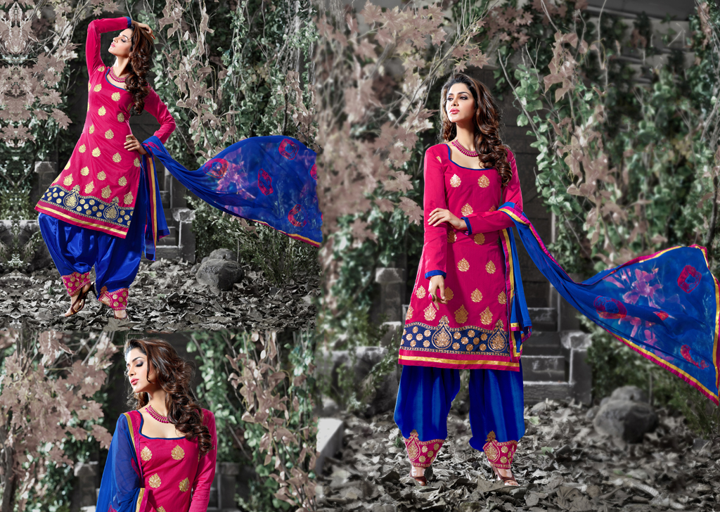 Pink Cotton Punjabi Suit 56570