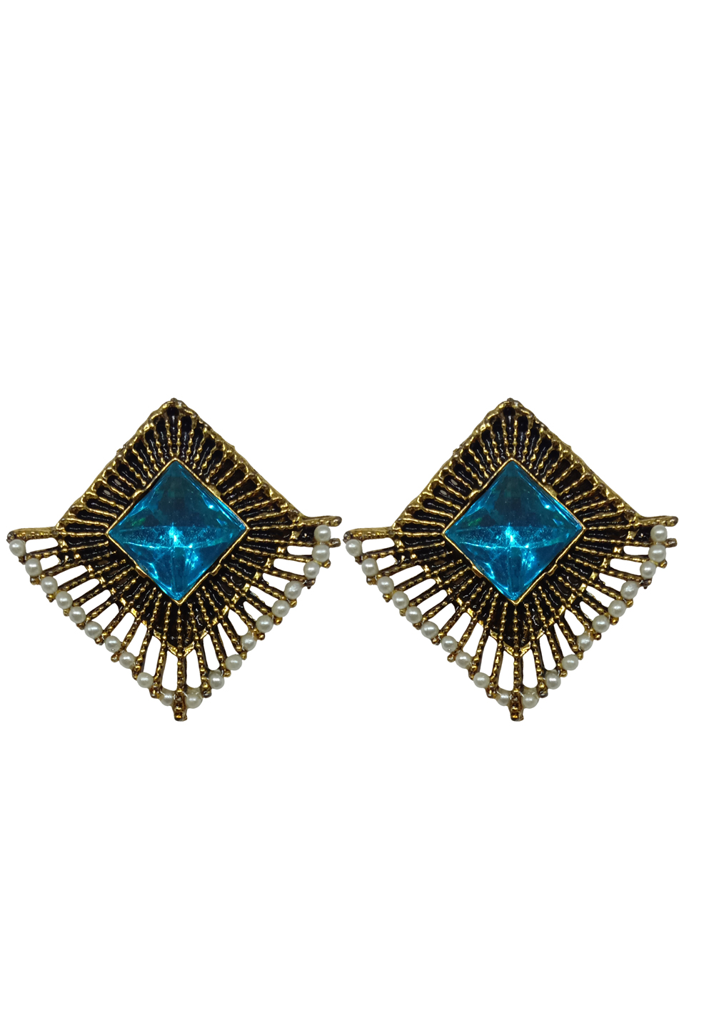 Blue Alloy Austrian Diamonds Earrings 234040