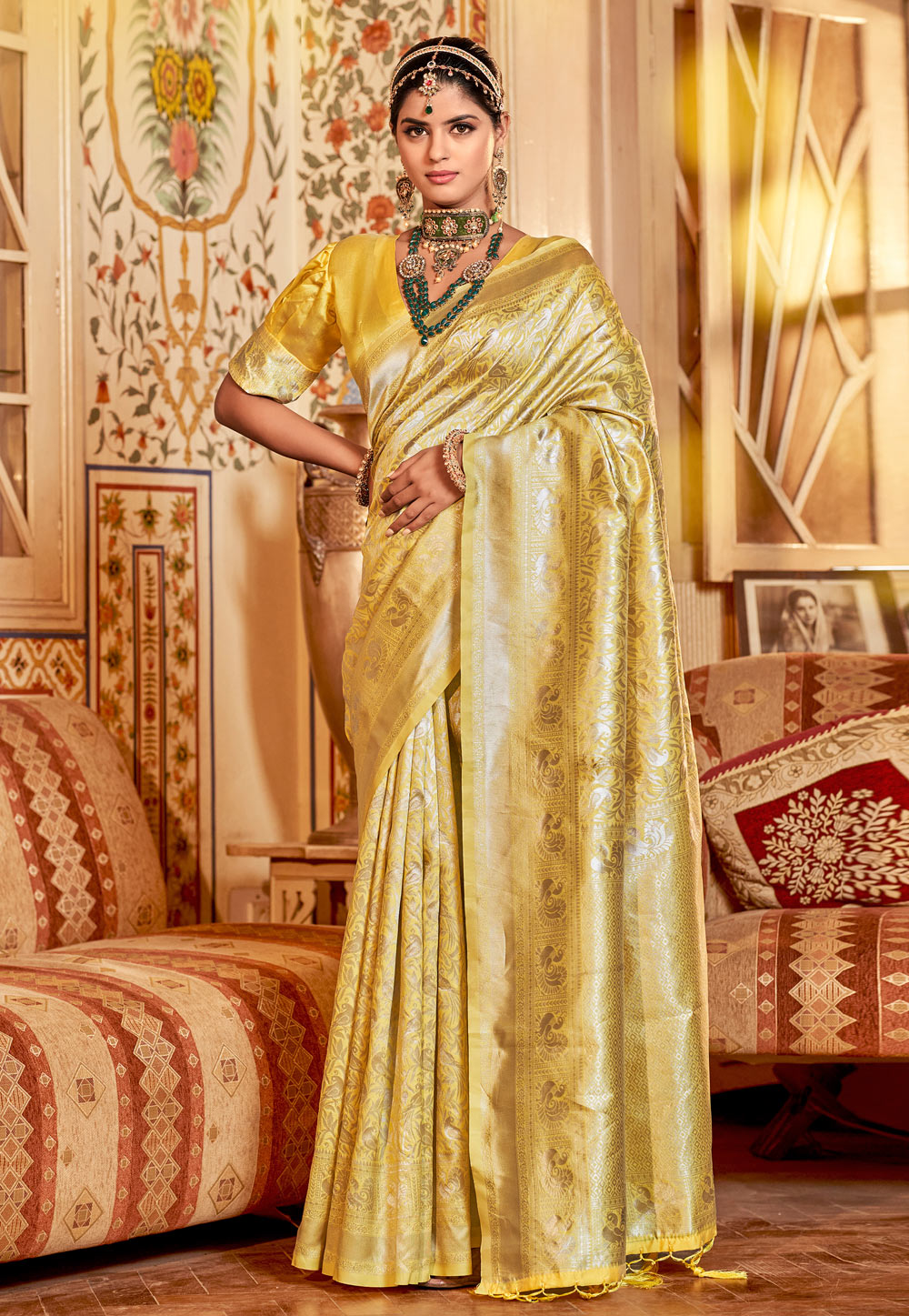 Yellow Silk Saree With Blouse 259079