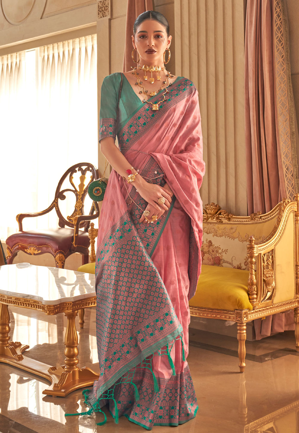 Pink Silk Saree With Blouse 265962