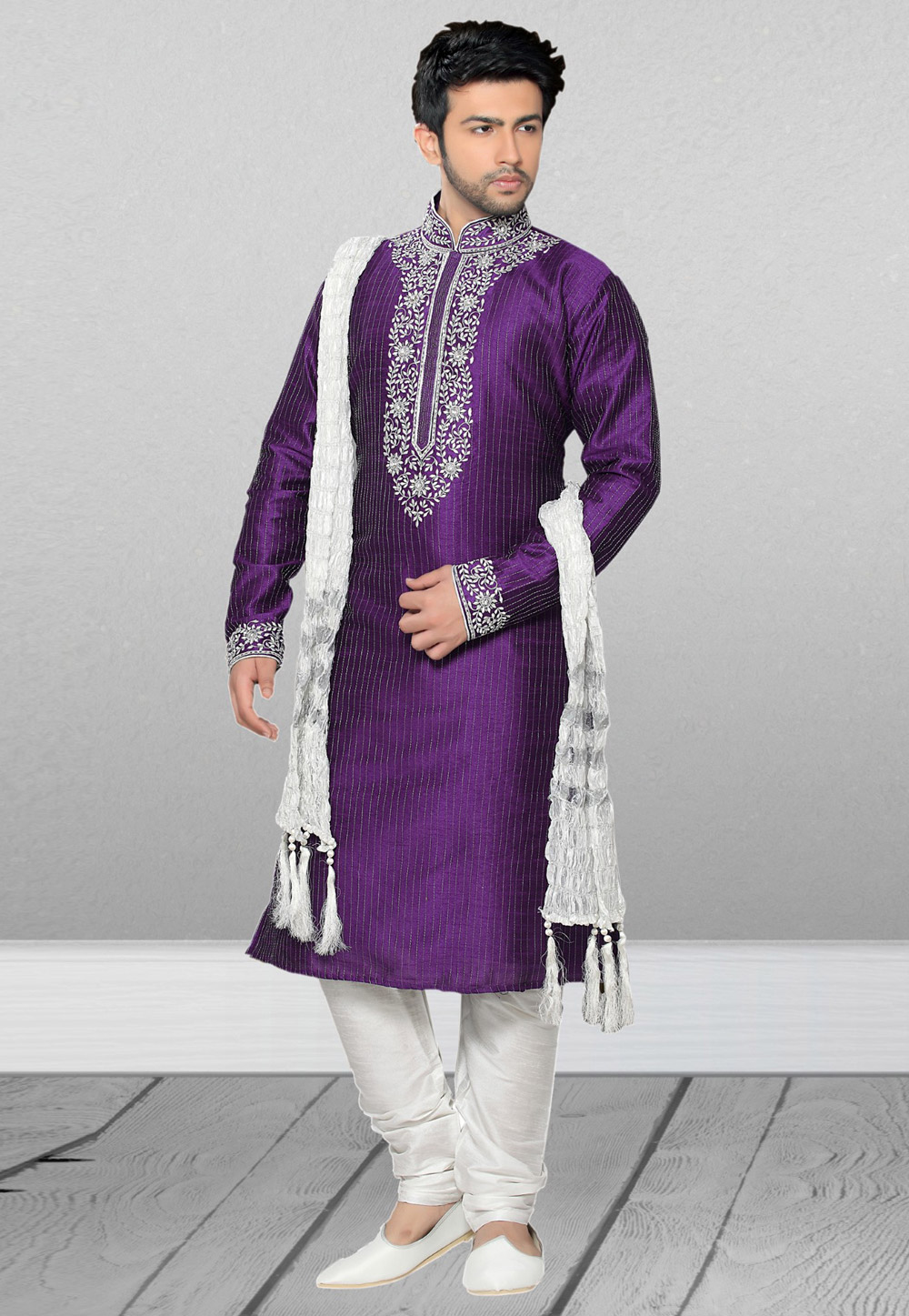 Purple Silk Kurta Pajama 217252