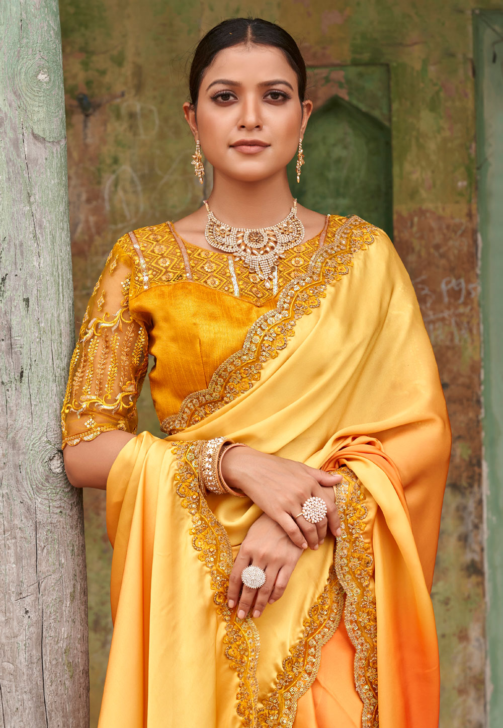 Deserving Yellow Soft Silk Saree with Energetic Blouse Piece –  LajreeDesigner