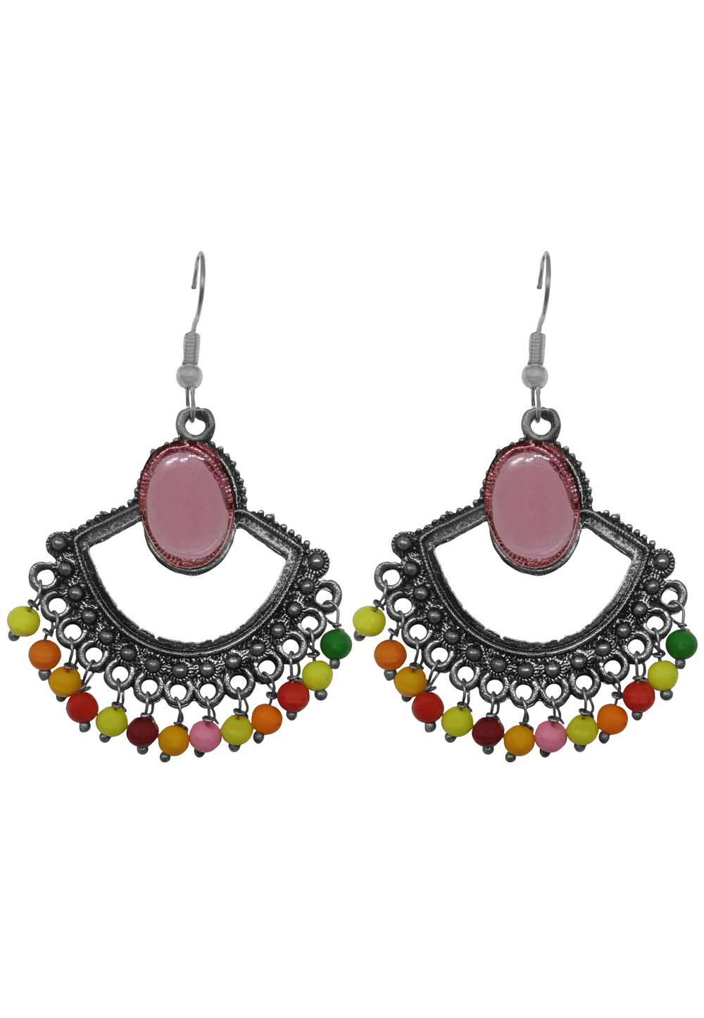 Pink Alloy Austrian Diamonds Earrings 234050
