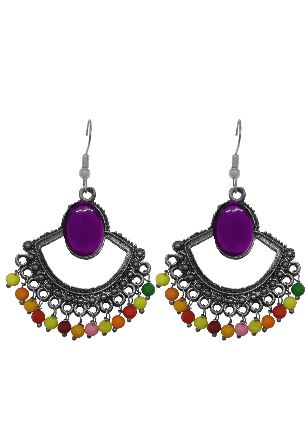 Purple Alloy Austrian Diamonds Earrings 234052