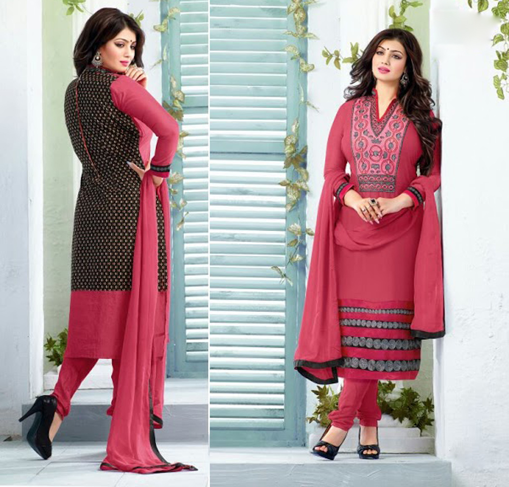 Ayesha Takia Pink Cambric Cotton Churidar Suit 59478