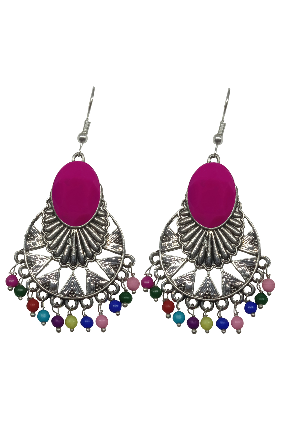 Pink Alloy Austrian Diamonds Earrings 234054
