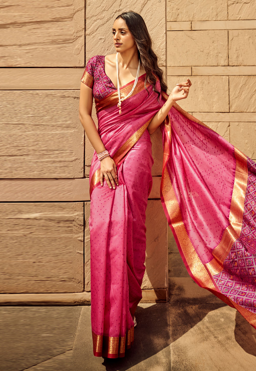 Pink Silk Saree With Blouse 275884