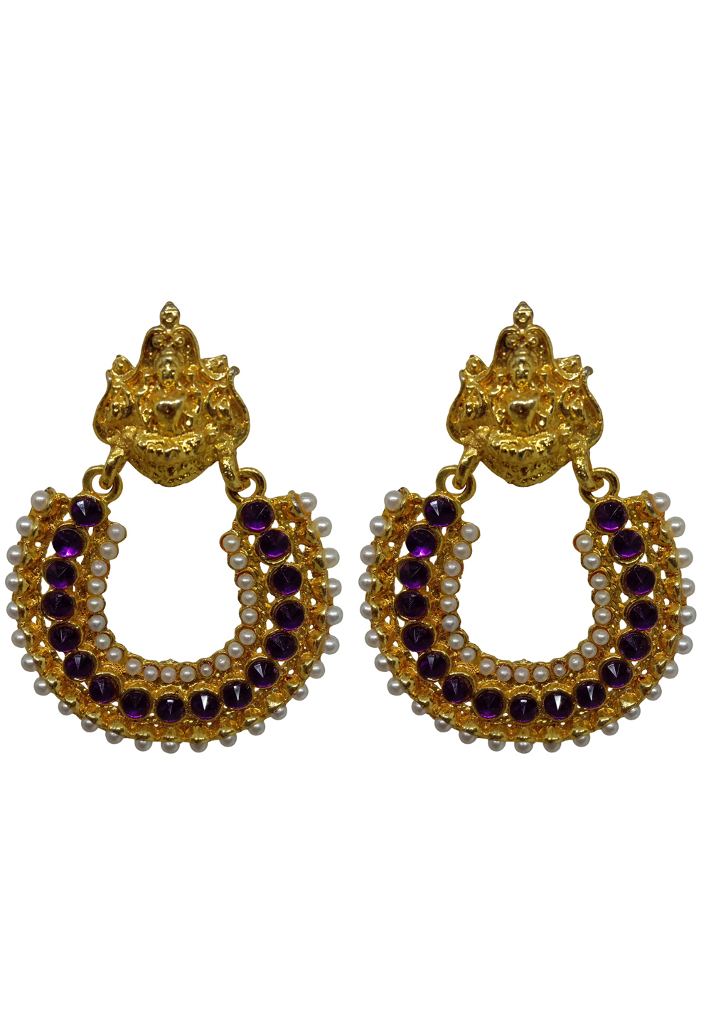 Purple Alloy Austrian Diamonds Earrings 234064