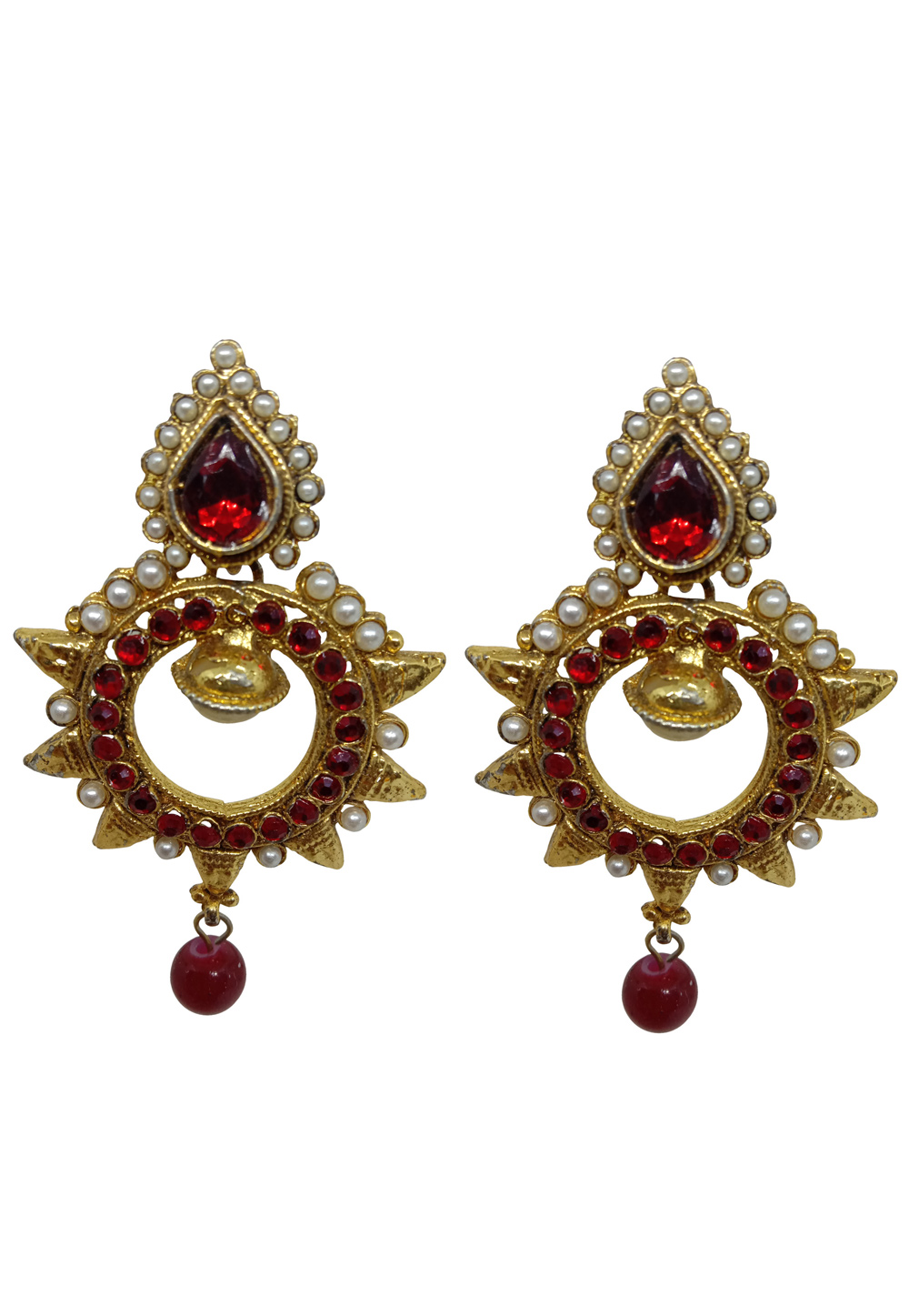 Red Alloy Austrian Diamonds Earrings 234077