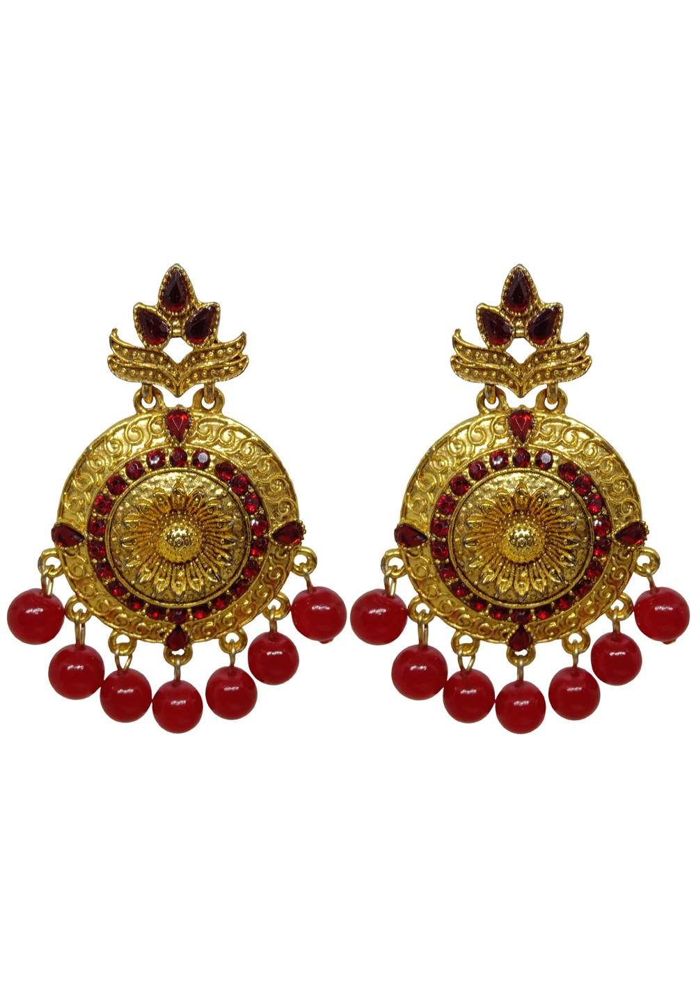 Red Alloy Austrian Diamonds Earrings 234078