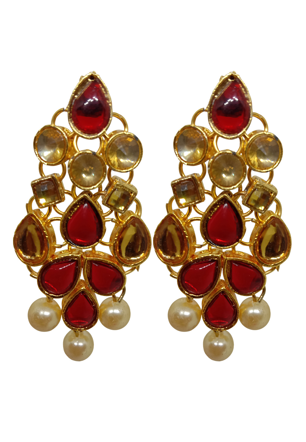 Red Alloy Austrian Diamonds Earrings 234080