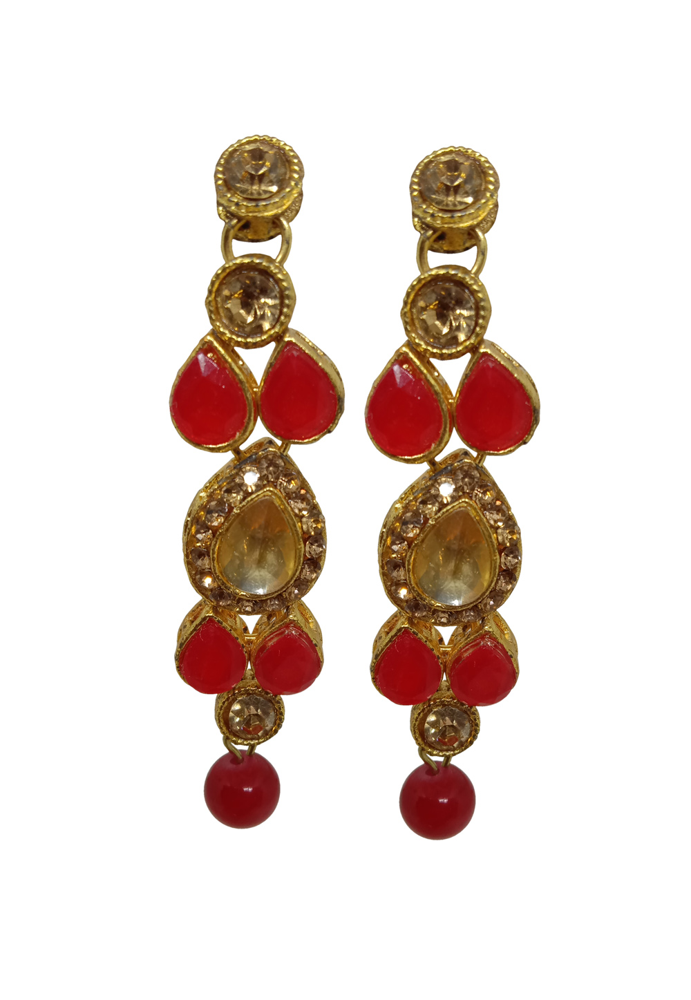 Red Alloy Austrian Diamonds Earrings 234081