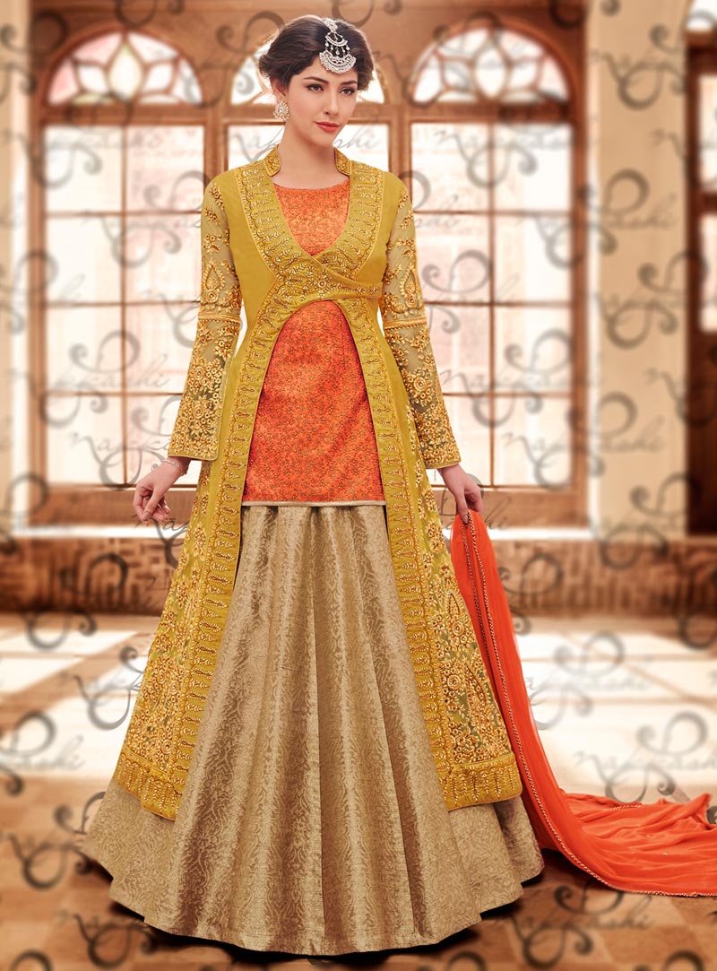 Buy Yellow Hand Embroidered Long Jacket And Lehenga Set Kalki Fashion India-mncb.edu.vn