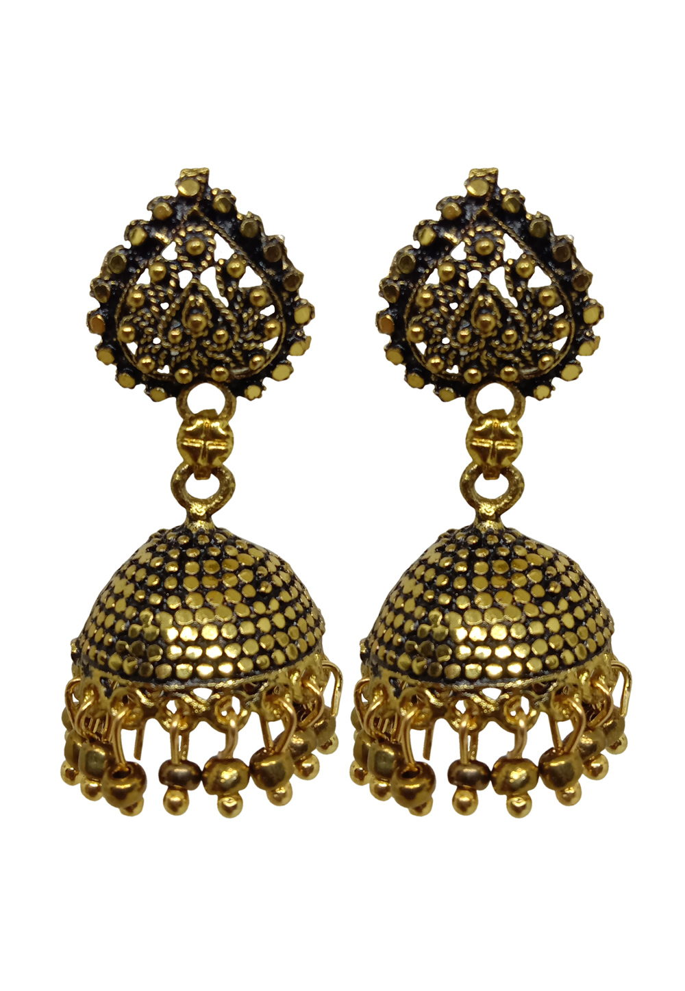 Golden Alloy Austrian Diamonds Earrings 234084