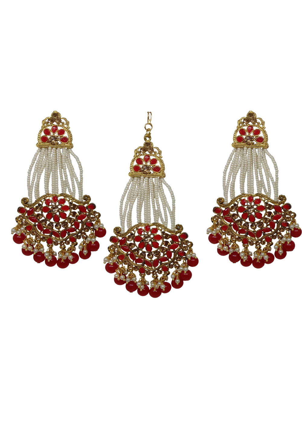 Red Alloy Austrian Diamonds Earrings 234088