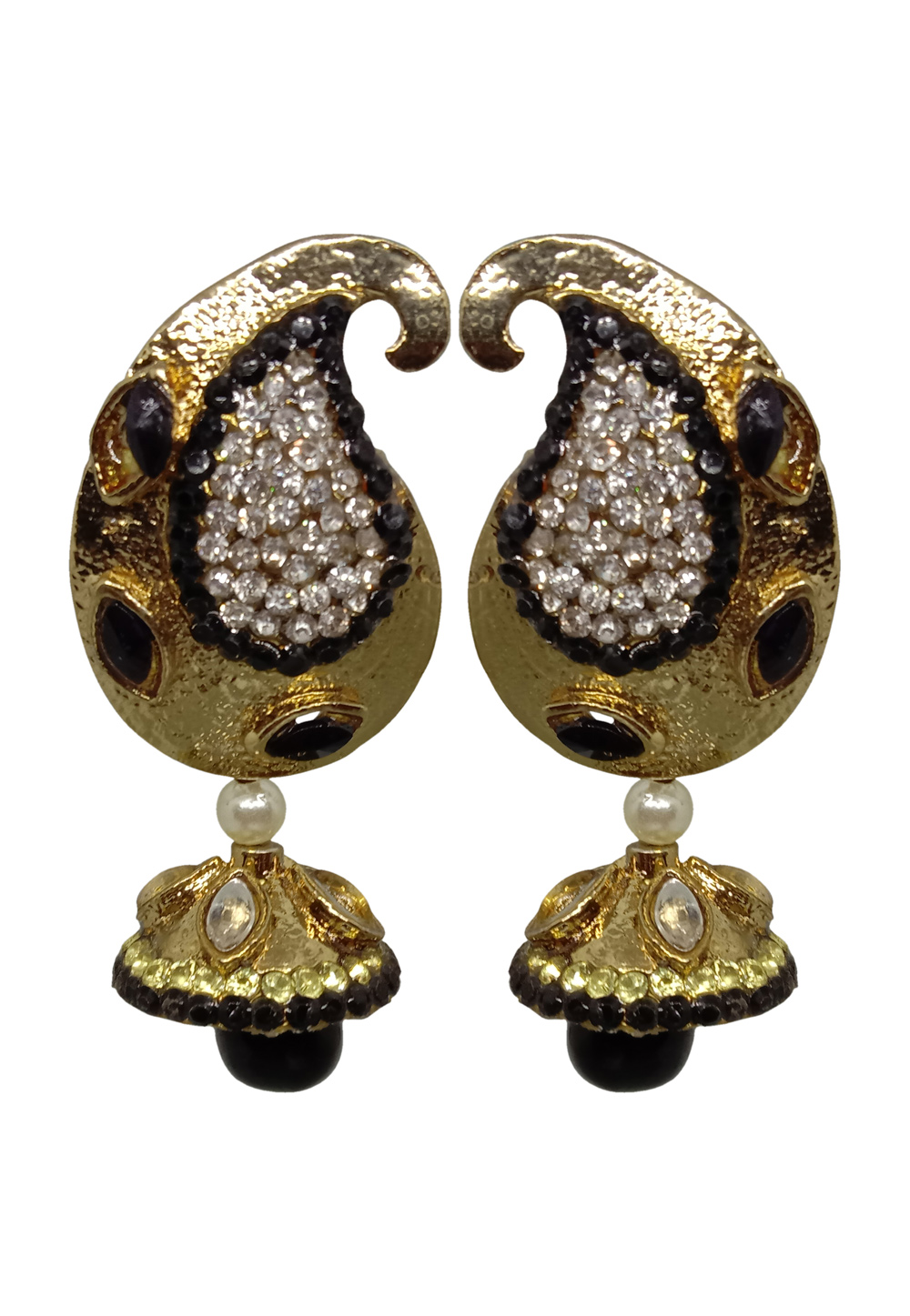 Black Alloy Austrian Diamonds Earrings 234091