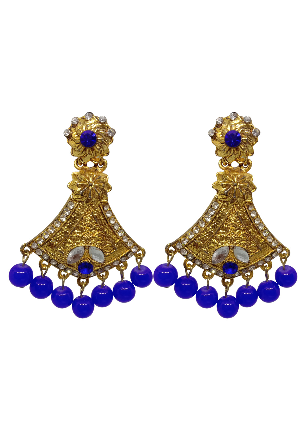 Blue Alloy Austrian Diamonds Earrings 234095