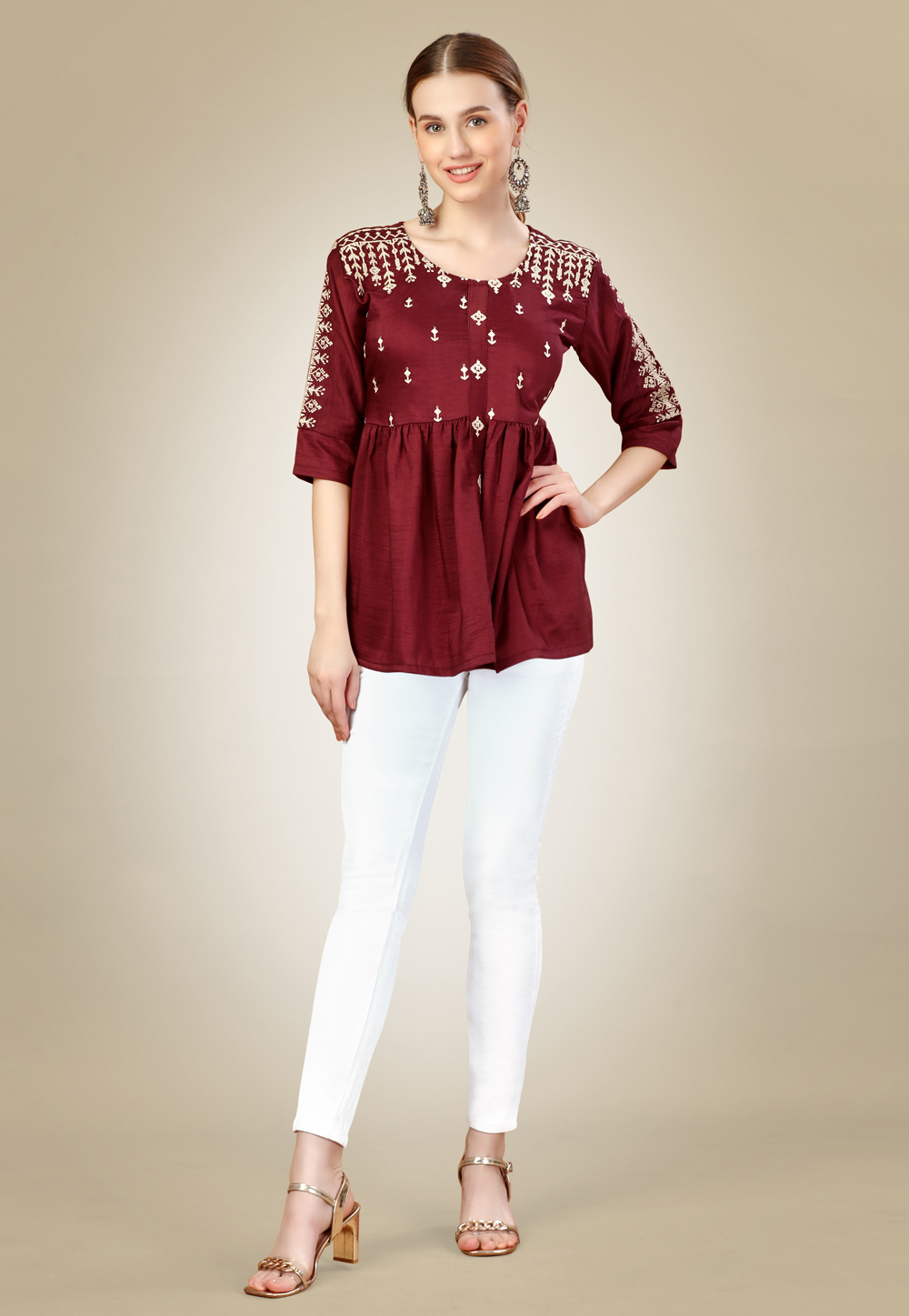 Maroon Silk Kurti 271910