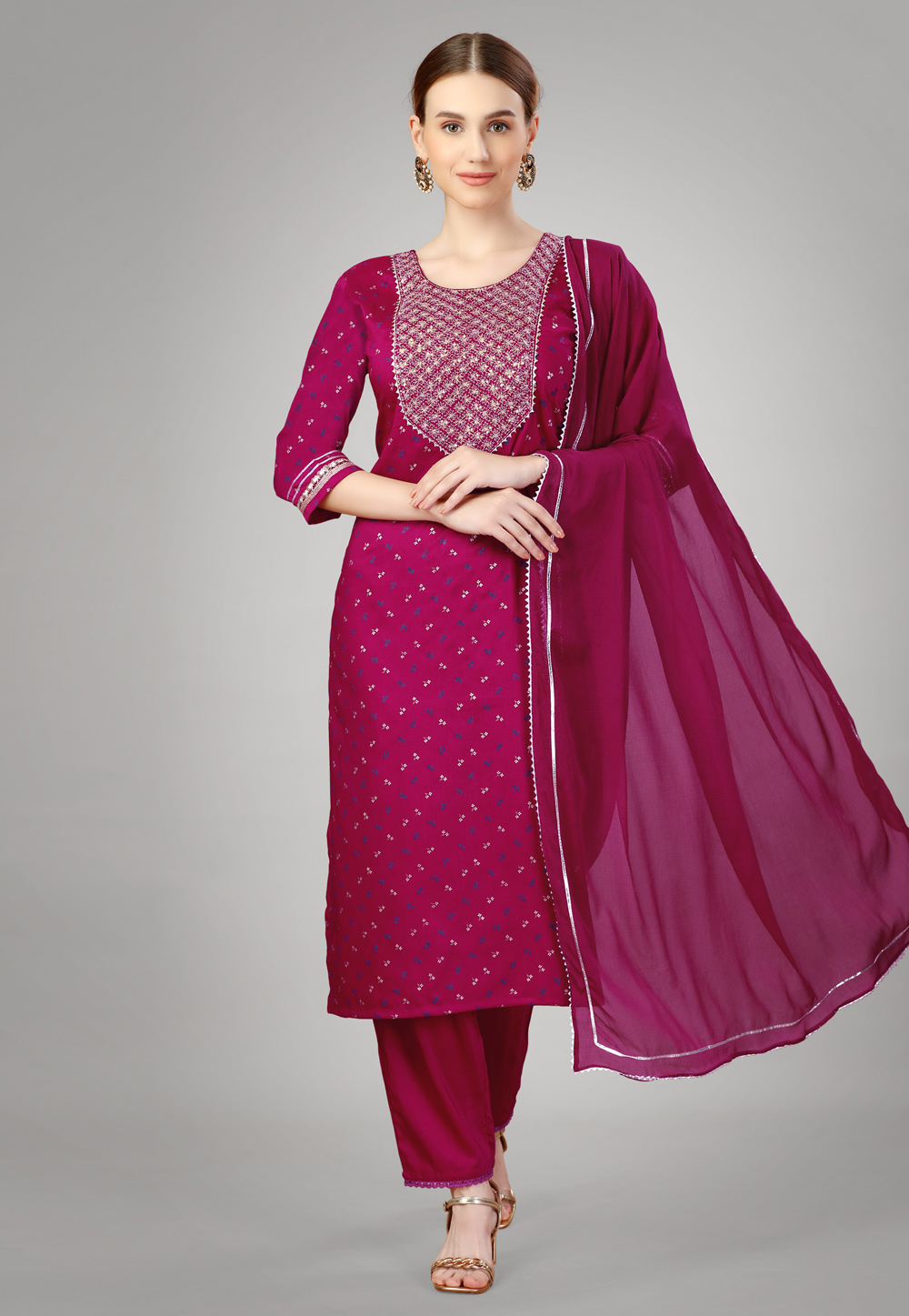 Pink Silk Readymade Pakistani Suit 277637