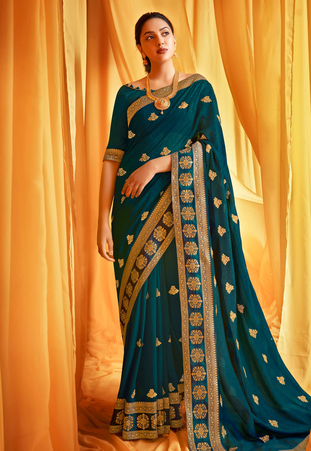 Blue Silk Festival Wear Saree 217073