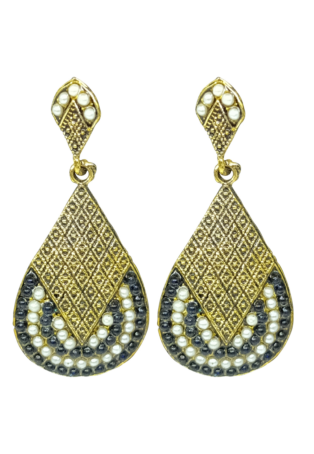 Black Brass pearl Earrings 240538