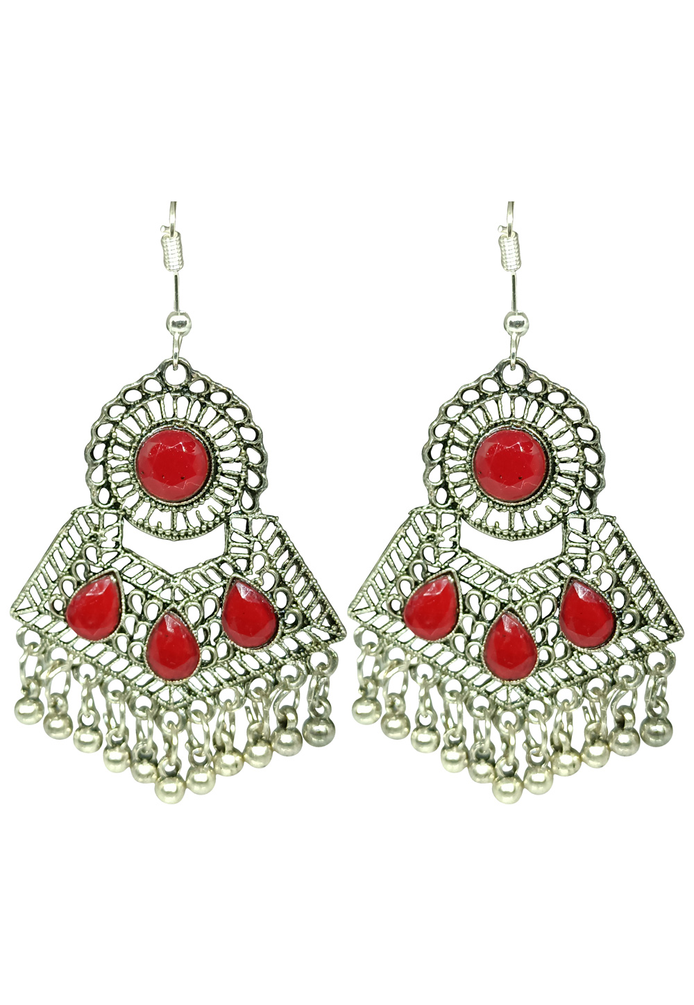 Red Brass pearl Earrings 240562