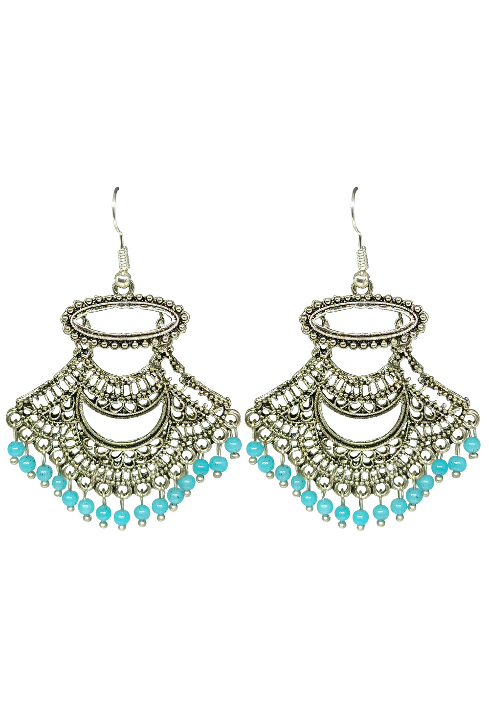 Sky Blue Brass pearl Earrings 240563