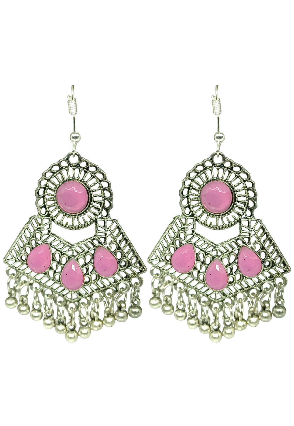 Pink Brass pearl Earrings 240566