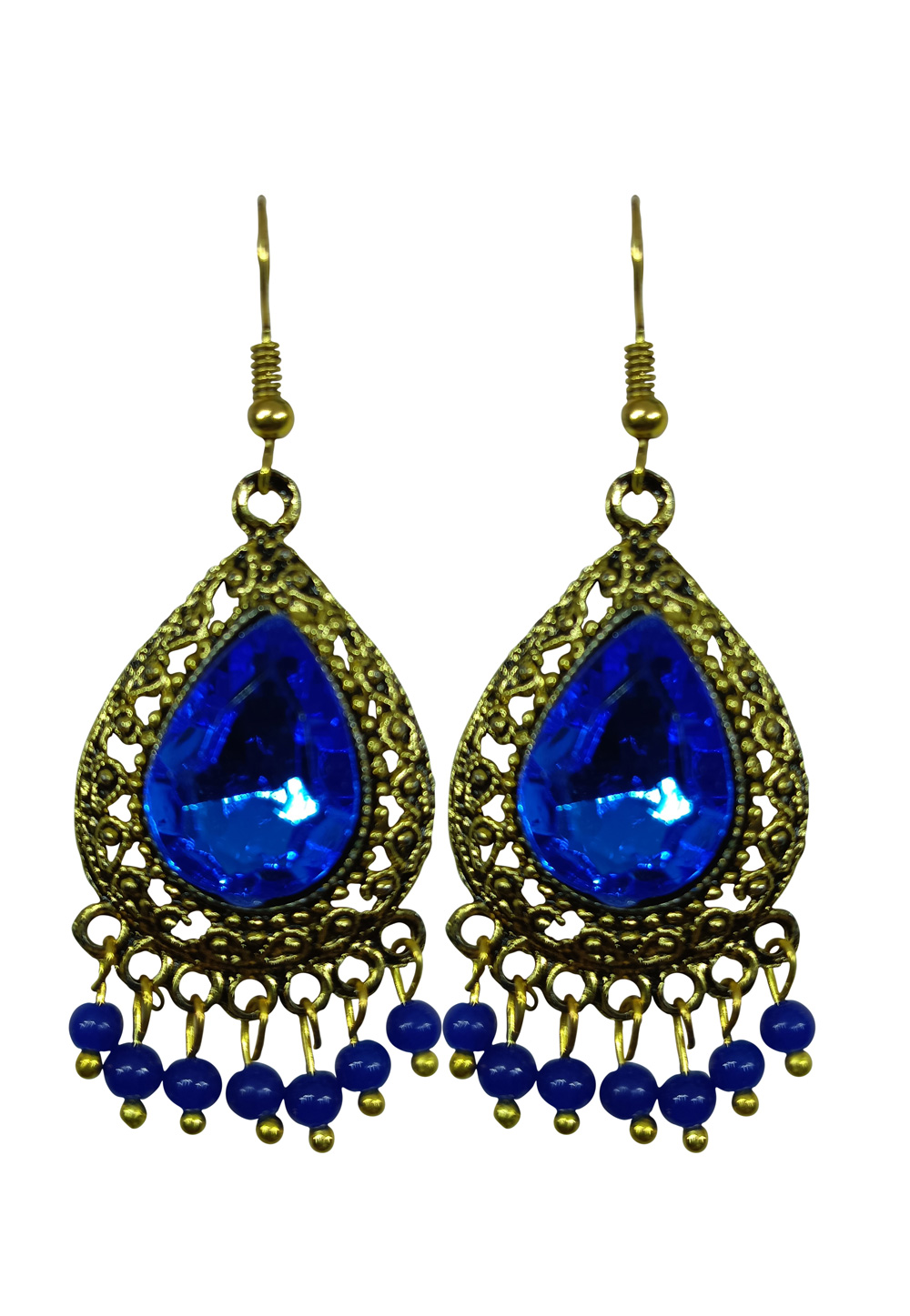Blue Brass pearl Earrings 240578