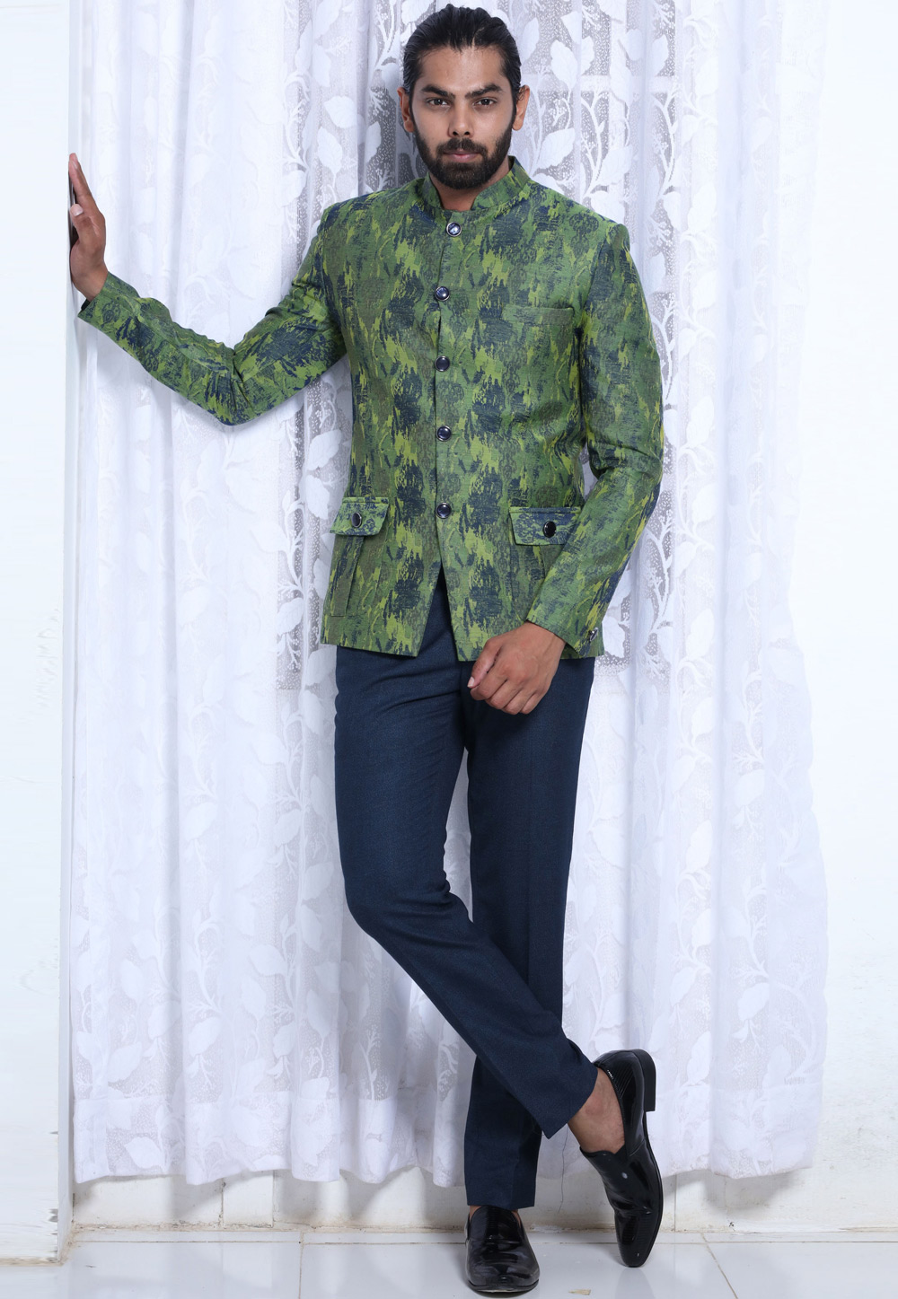 Green Cotton Jodhpuri Suit 217902
