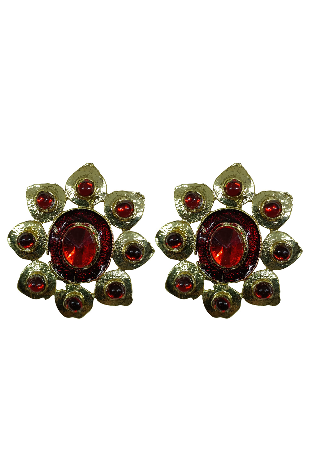 Red Brass pearl Earrings 240597