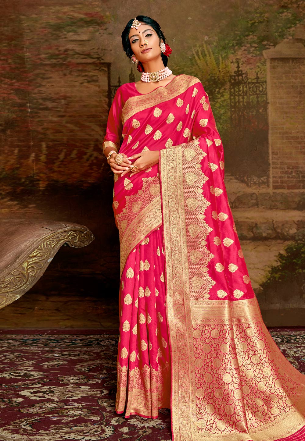 Pink Silk Saree With Blouse 217940
