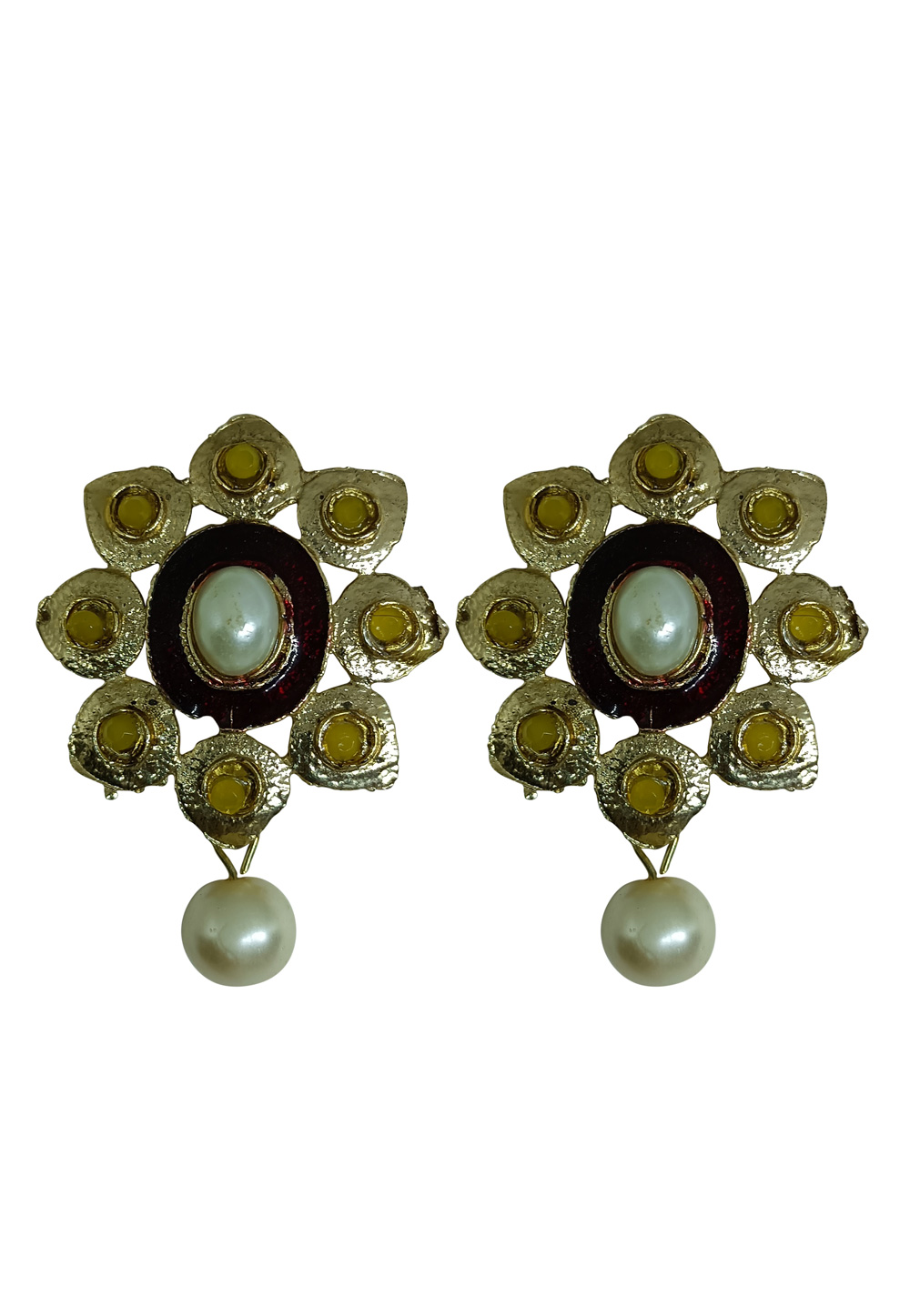 Off White Brass pearl Earrings 240608