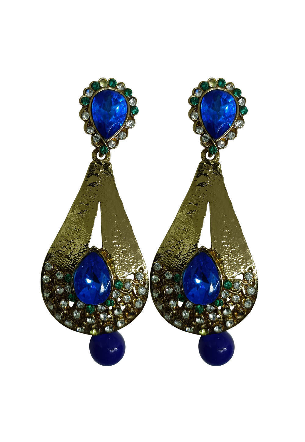 Blue Brass pearl Earrings 240610