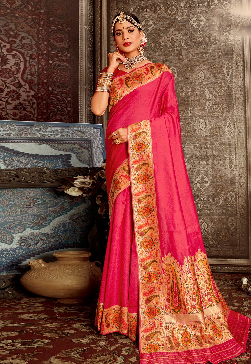Pink Silk Festival Wear Saree 218190