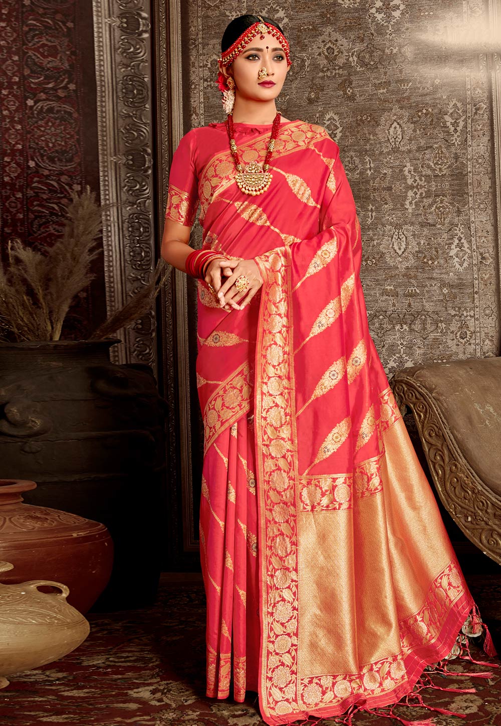 Pink Silk Saree With Blouse 218211