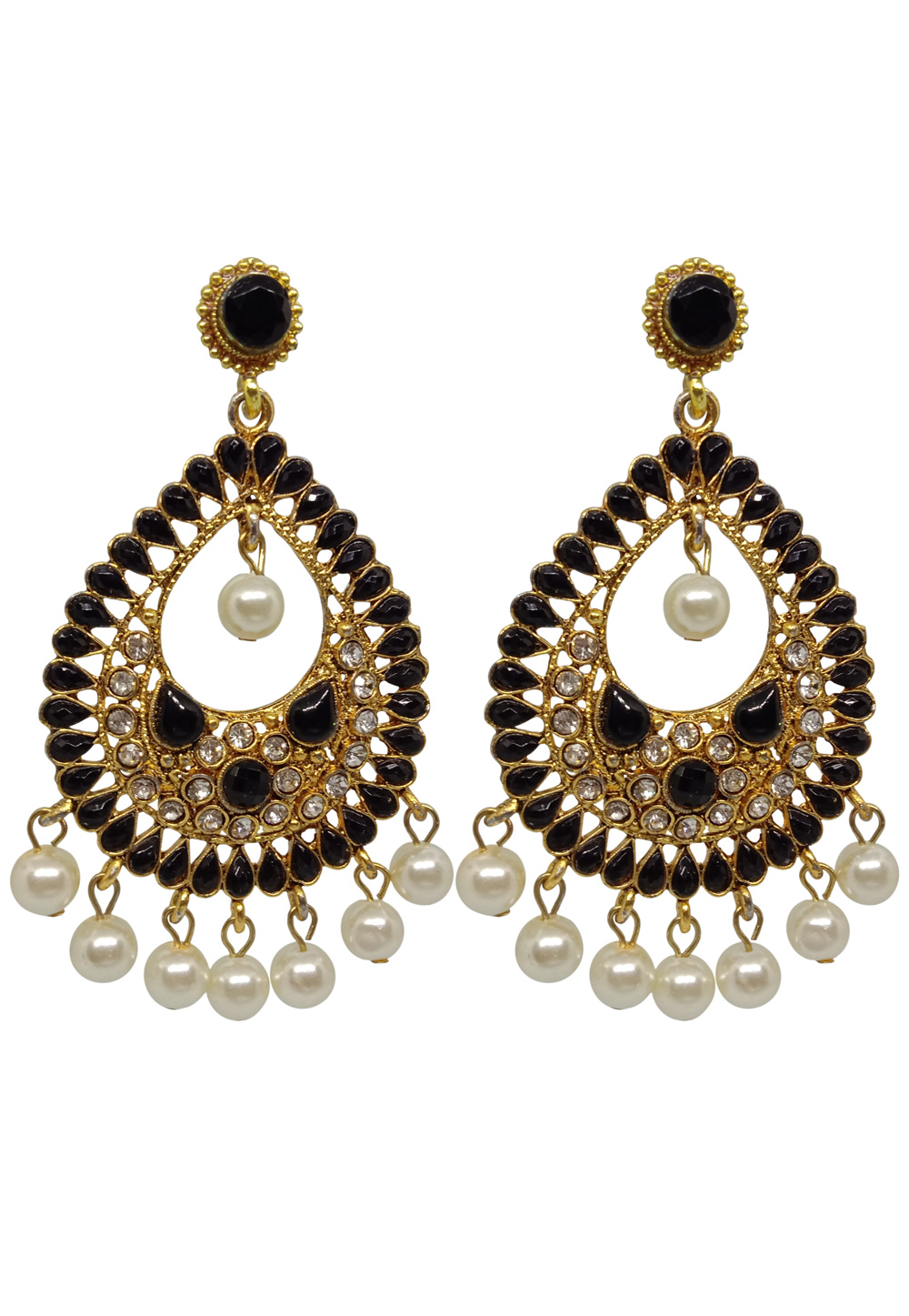 Maroon Brass pearl Earrings 240615