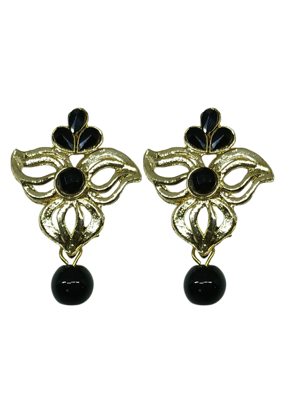 Black Brass pearl Earrings 240630