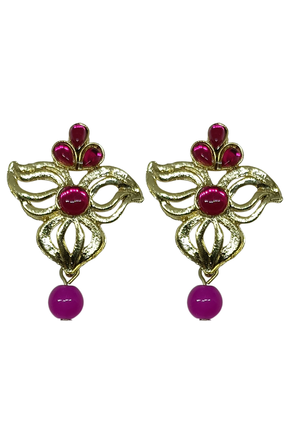 Pink Brass pearl Earrings 240633