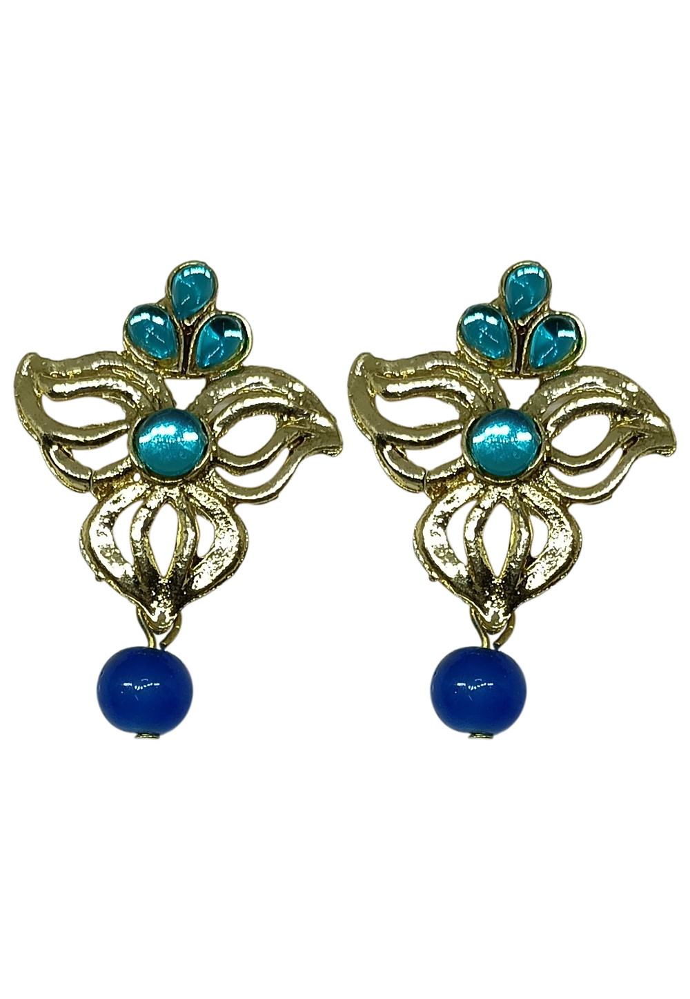 Blue Brass pearl Earrings 240635