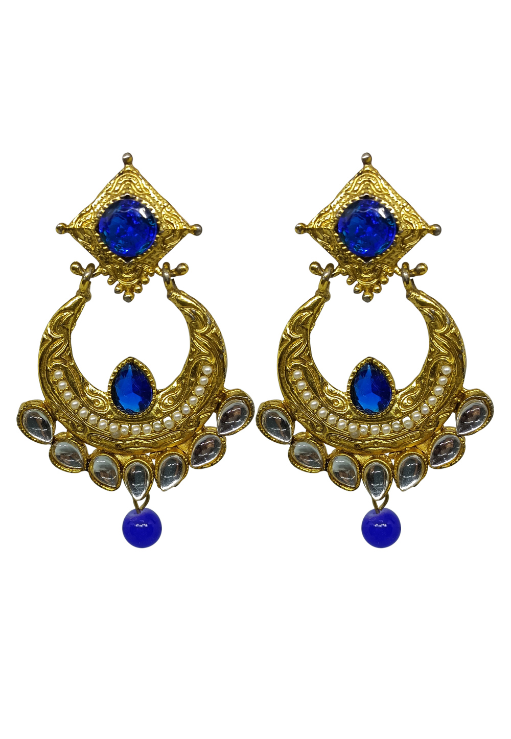 Blue Brass pearl Earrings 240639