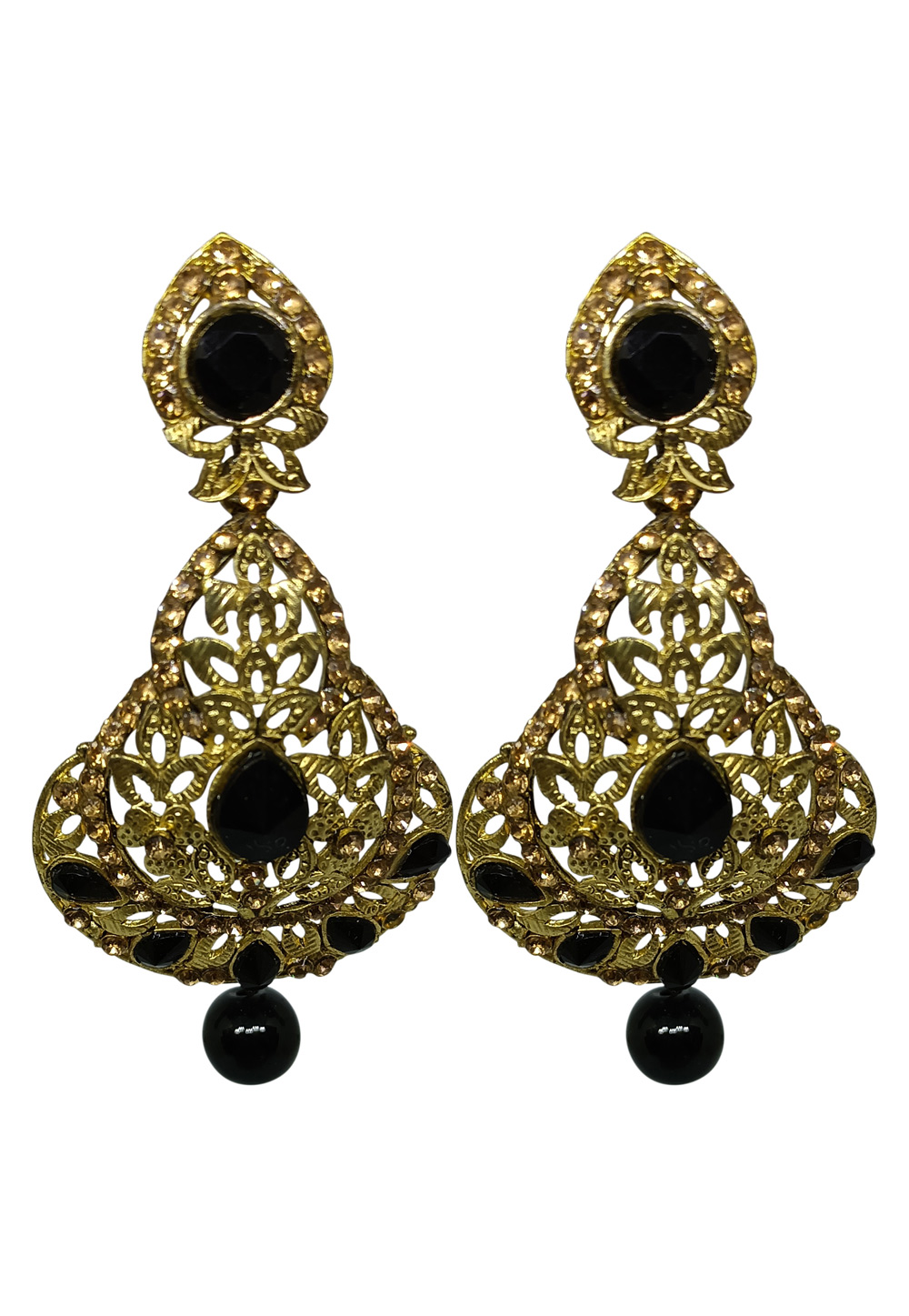 Black Brass pearl Earrings 240647