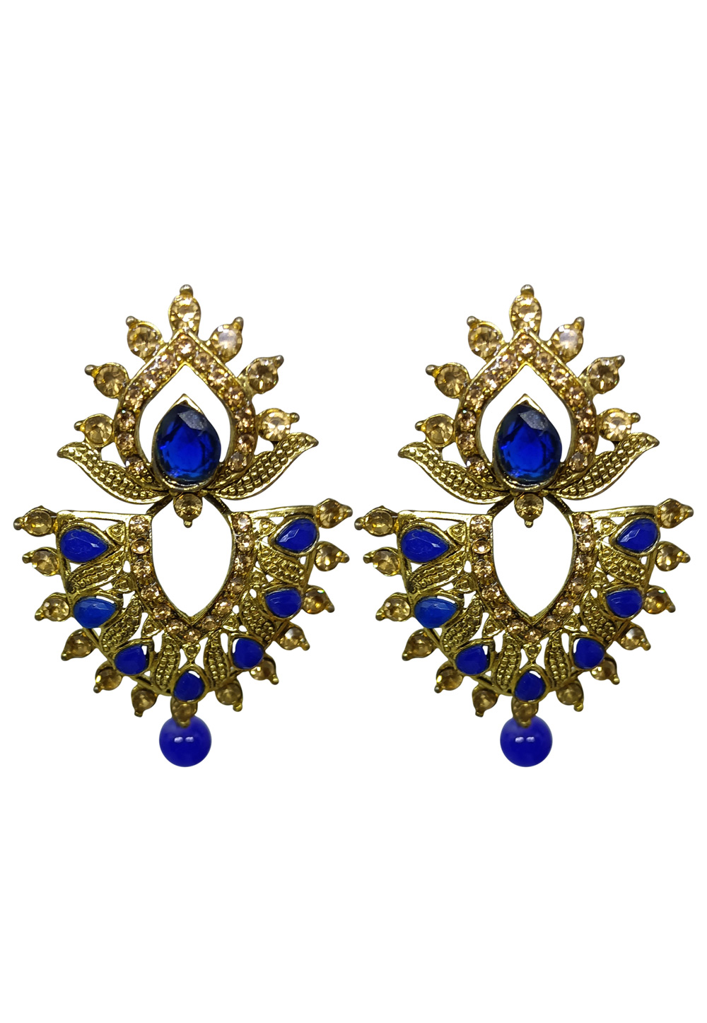 Blue Brass pearl Earrings 240649