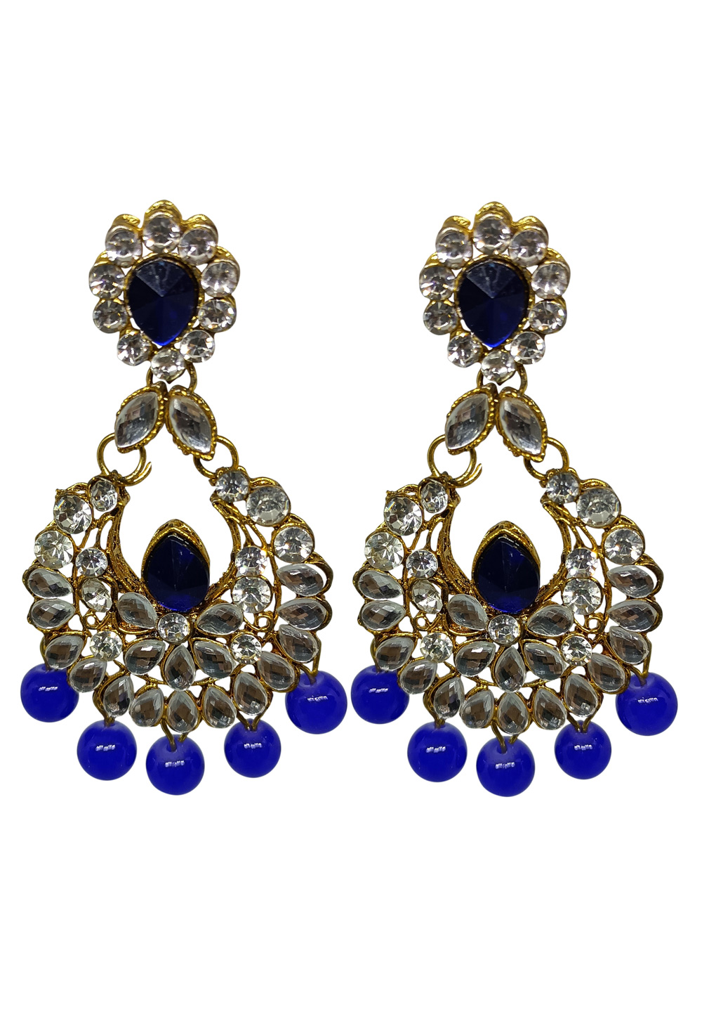 Blue Brass pearl Earrings 240652