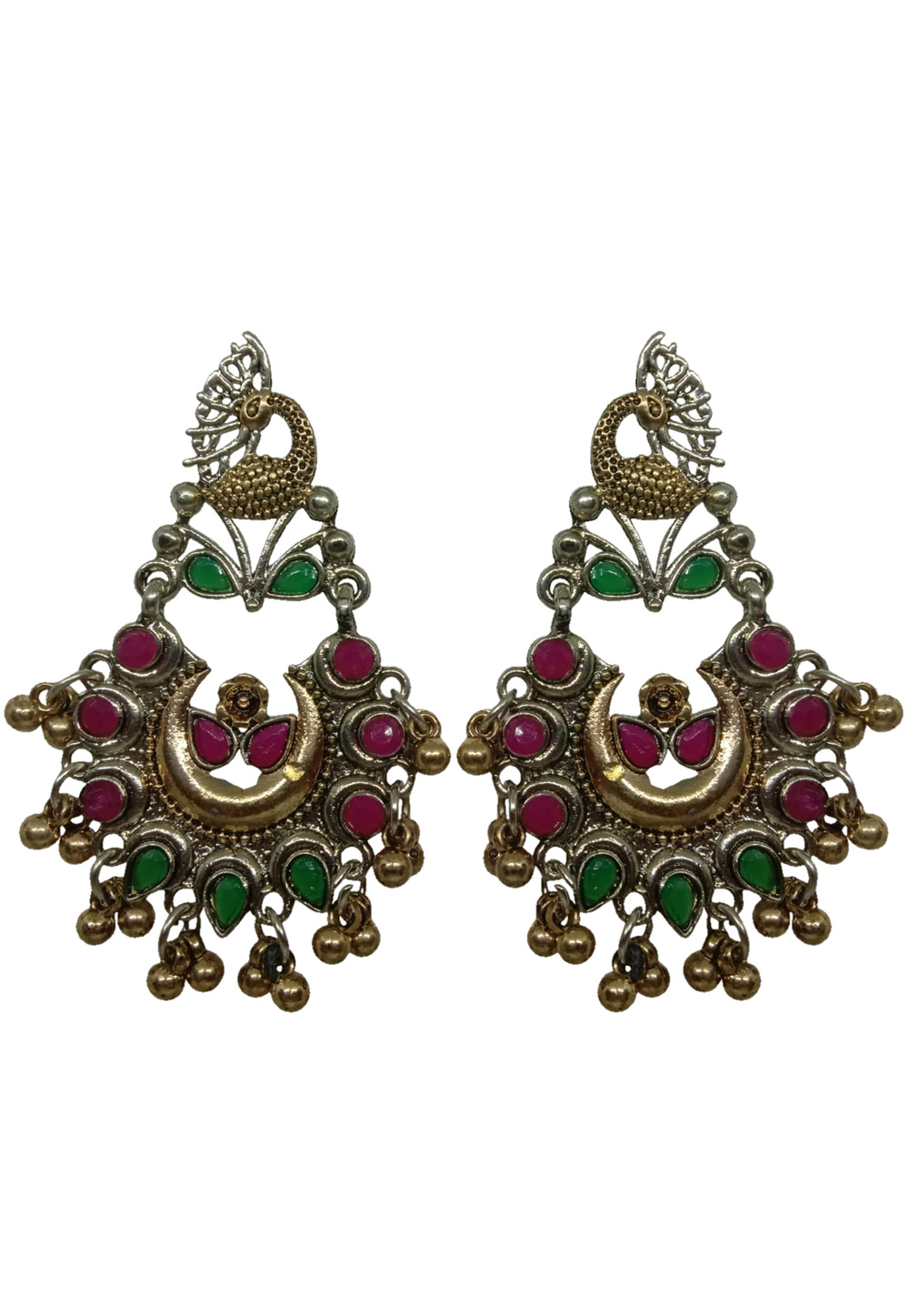 Green Brass pearl Earrings 240653